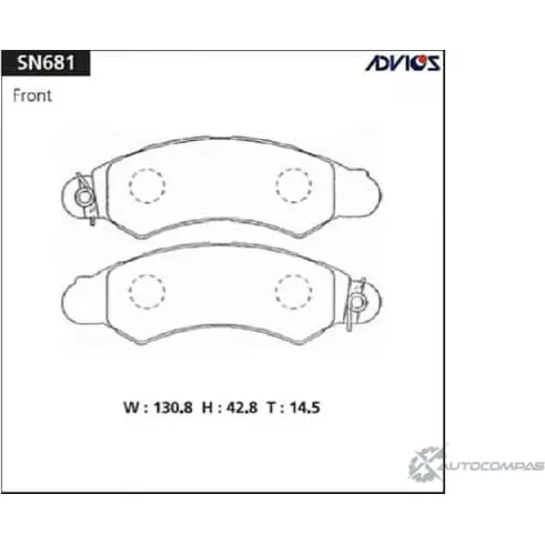 Тормозные колодки дисковые, комплект ADVICS LMN T6 1422985539 SN681 изображение 0