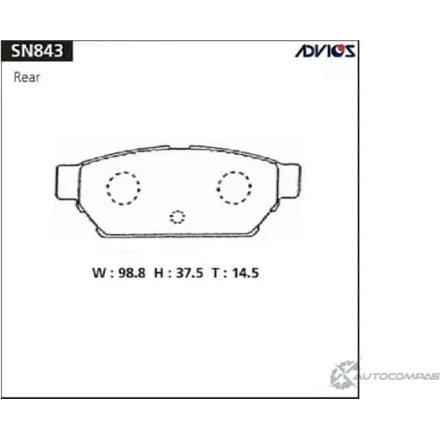 Тормозные колодки дисковые, комплект ADVICS RP OQX SN843 1422985718