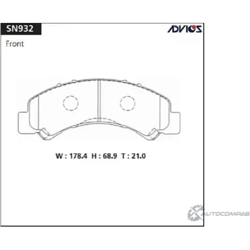 Тормозные колодки дисковые, комплект ADVICS 1422985502 SN932 Q EELINT изображение 0
