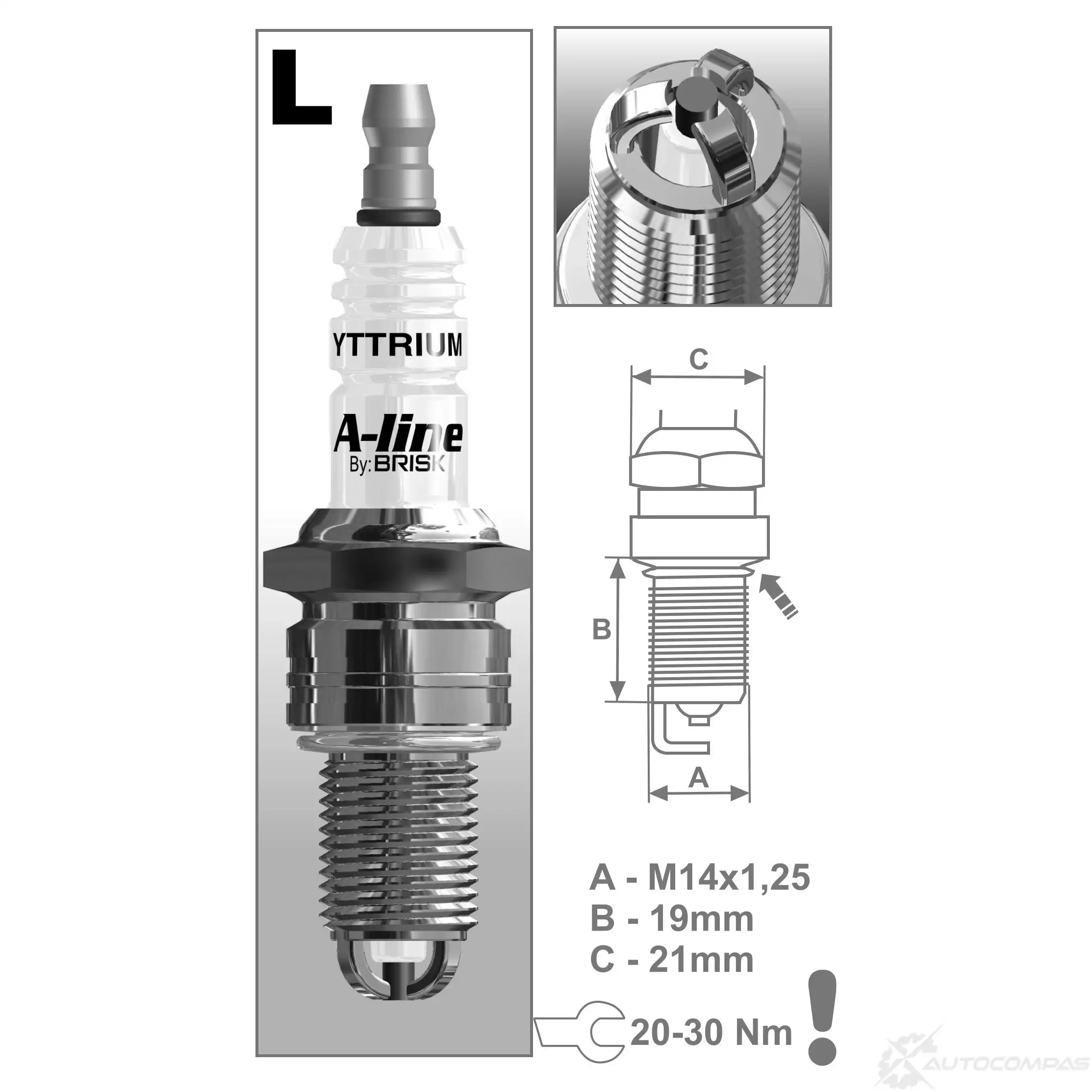 Свеча зажигания никелевая a-line BRISK 1443 3279751 Set 4 - EAN 85 95001 31211 2 A-line 1