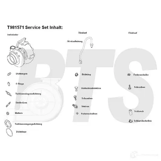 Турбина BTS TURBO t981571 NFBH4N L 1622727 4250280985702 изображение 0