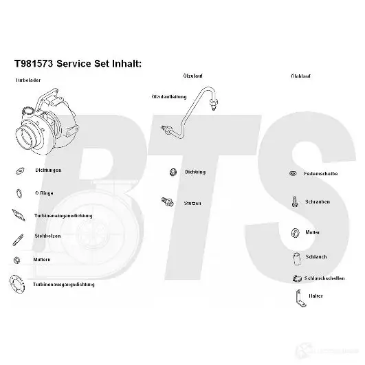 Турбина BTS TURBO t981573 8C 6NM 4250280985726 1622729 изображение 0