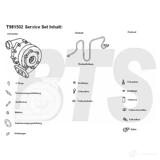 Турбина BTS TURBO TIF XJFC 1622645 t981502 4250280985016 изображение 0