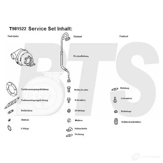 Турбина BTS TURBO 1622670 t981522 4250280985214 Z3Z D1T изображение 0