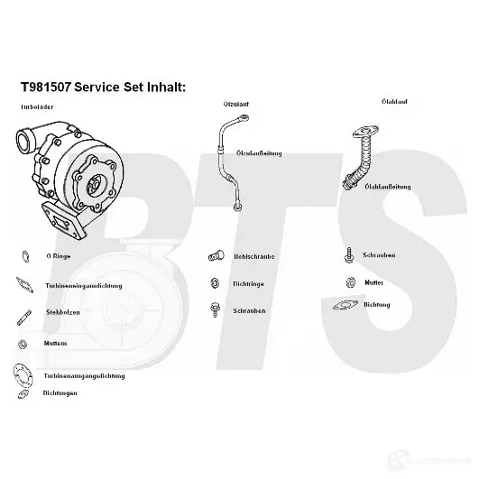 Турбина BTS TURBO U9J2 QT8 1622650 t981507 4250280985061 изображение 1