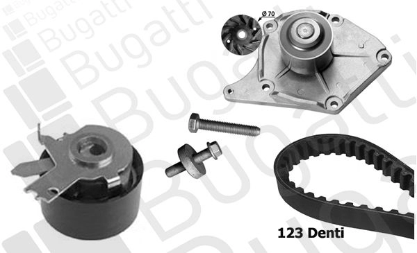 Комплект ремня ГРМ с помпой BUGATTI W6 IT2G KBU10011B 1440434484