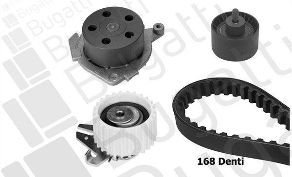 Комплект ремня ГРМ с помпой BUGATTI 1440434558 KBU5009A GGUK N изображение 0