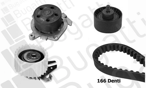 Комплект ремня ГРМ с помпой BUGATTI 1440434563 KBU5010B 57H 8G4 изображение 0