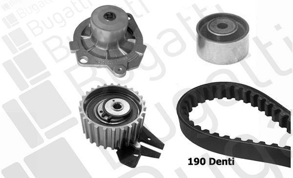 Комплект ремня ГРМ с помпой BUGATTI 383A4X R 1440434567 KBU5013D изображение 0