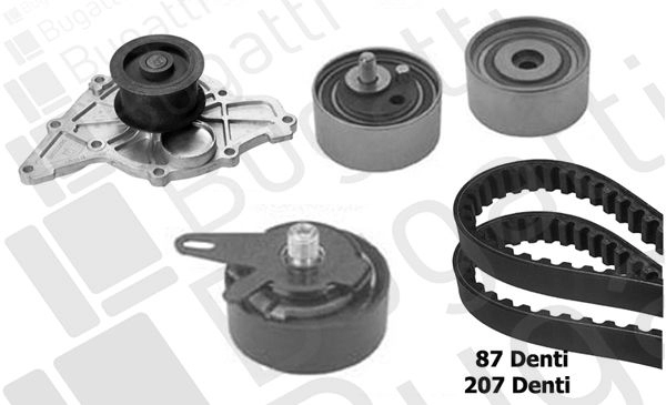 Комплект ремня ГРМ с помпой BUGATTI KBU5115A 1440434578 QS 4HD66 изображение 0