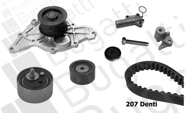 Комплект ремня ГРМ с помпой BUGATTI KBU5115B 1440434579 II TN7L изображение 0