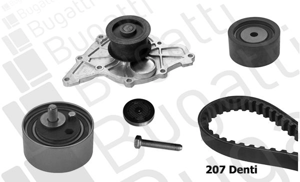 Комплект ремня ГРМ с помпой BUGATTI KBU5115C 1440434580 HB6IFA 8 изображение 0