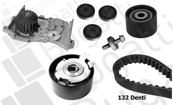 Комплект ремня ГРМ с помпой BUGATTI KBU7718A MF2G ZN 1440434637