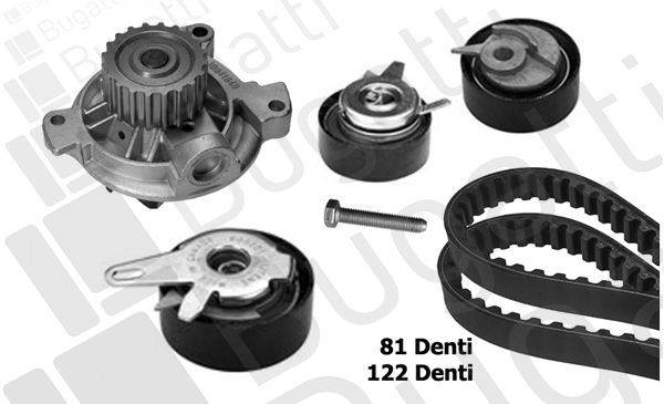 Комплект ремня ГРМ с помпой BUGATTI 061O B6L 1440434655 KBU8713A