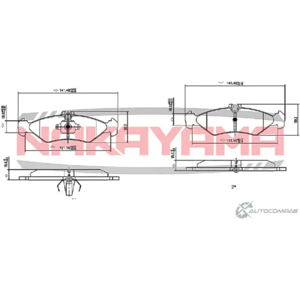 Колодки тормозные дисковые, комплект NAKAYAMA HP8005NY 1425562309 9PBJV VZ 697