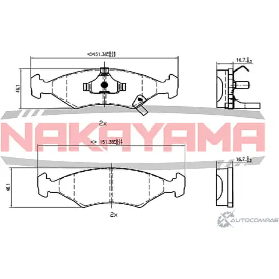 Колодки тормозные дисковые, комплект NAKAYAMA 1425566062 0U8374A HJKJNA E HP8031NY