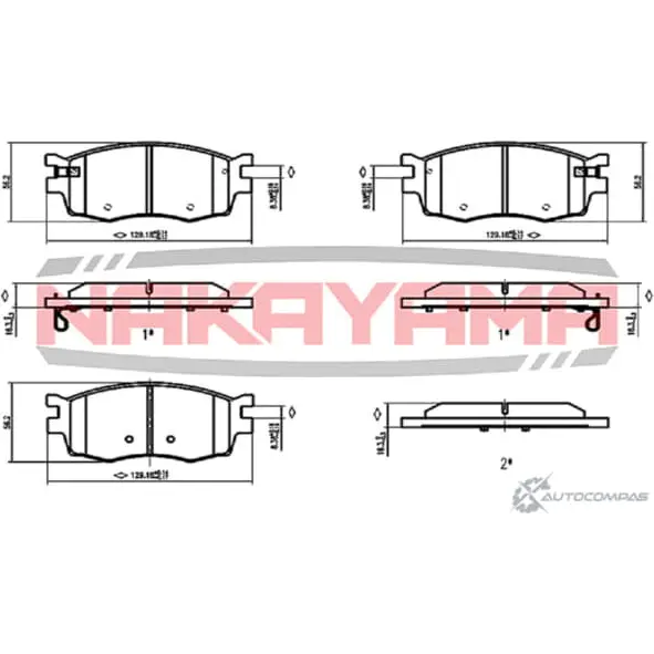 Колодки тормозные дисковые, комплект NAKAYAMA G SMKPU 1425566065 NYO6V9Y HP8090NY