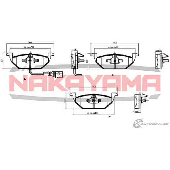 Колодки тормозные дисковые, комплект NAKAYAMA V2SN H 1425575108 HWOTJ HP8107NY изображение 0