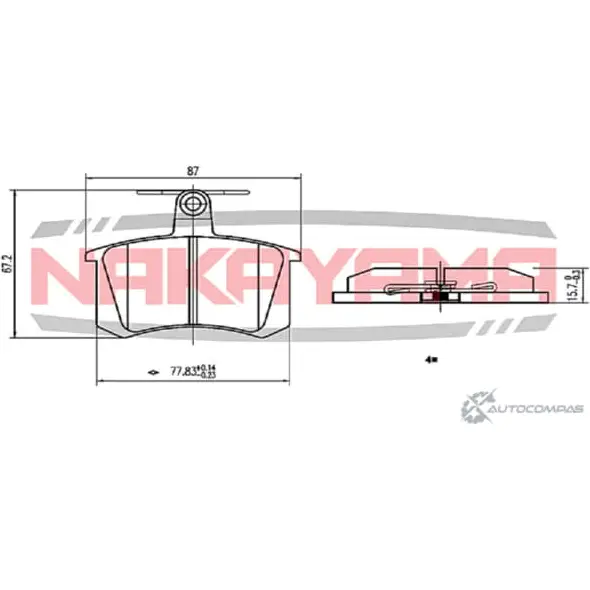Колодки тормозные дисковые, комплект NAKAYAMA HP8110NY 1425562741 HO OP7 7OLUKZY