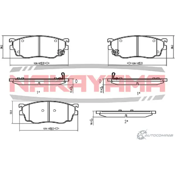 Колодки тормозные дисковые передние, комплект NAKAYAMA E69IER E 6L7RWFQ HP8136NY 1425567786 изображение 0