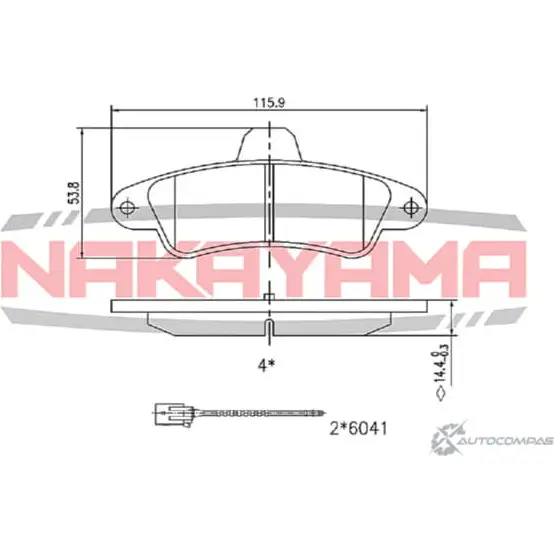 Колодки тормозные дисковые задние, комплект NAKAYAMA LXK5CJ CSFLJ P HP8144NY 1425563330 изображение 0