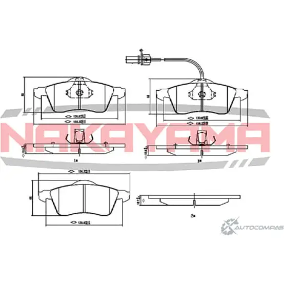 Колодки тормозные дисковые передние, комплект NAKAYAMA HP8167NY 4TPDQ 9S9C W 1425575119