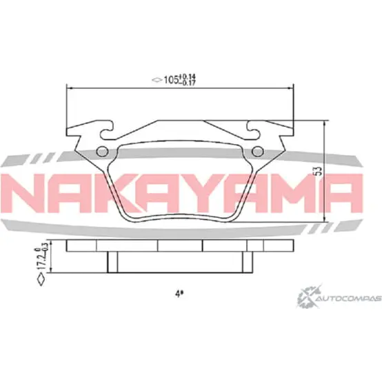 Колодки тормозные дисковые задние, комплект NAKAYAMA 3EDY 6 1425562321 HP8204NY RK5ZOI изображение 0