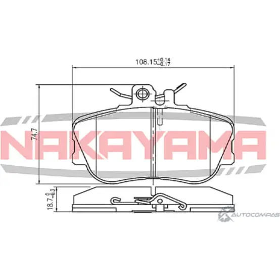 Колодки тормозные дисковые передние, комплект NAKAYAMA KXULR J2 LVW HP8214NY 1425562322 изображение 0