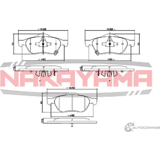 Колодки тормозные дисковые передние, комплект NAKAYAMA HP8216NY 1425572876 P TRO8RI WN419Y