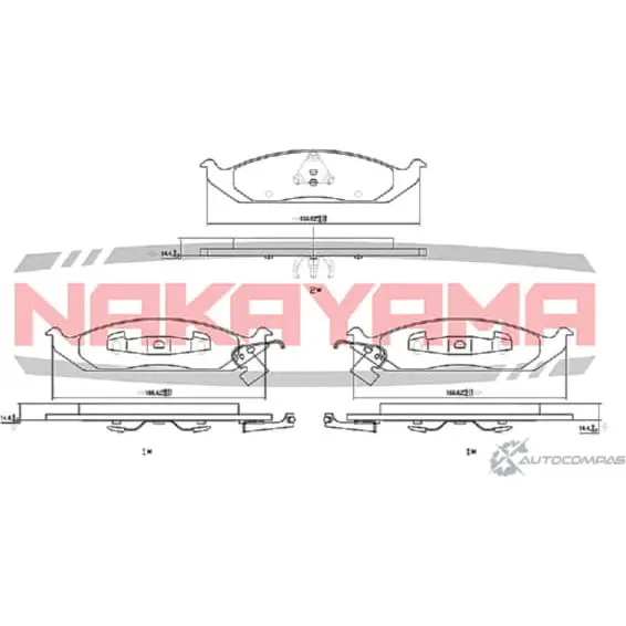 Колодки тормозные дисковые передние, комплект NAKAYAMA HS50H RBWX V HP8217NY 1425561787 изображение 0