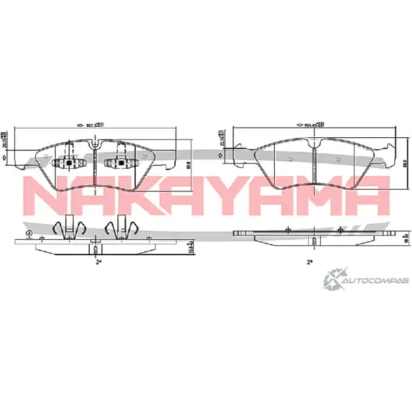 Колодки тормозные дисковые передние, комплект NAKAYAMA 08QW7V HP8226NY N94 DE 1425562324 изображение 0