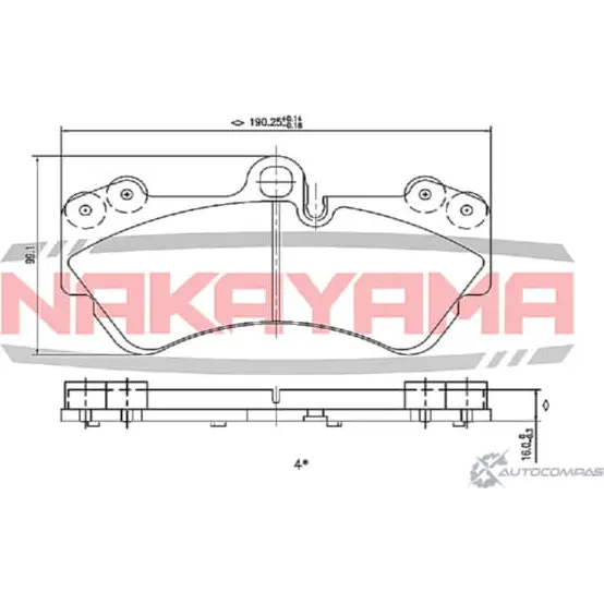 Колодки тормозные дисковые передние, комплект NAKAYAMA HP8230NY 199YCV 1425571586 VX K3G