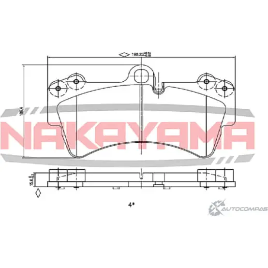Колодки тормозные дисковые передние, комплект NAKAYAMA 3UG4Q 1425571587 HP8234NY L7FJ3 C
