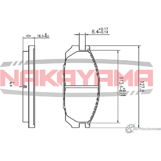 Колодки тормозные дисковые задние, комплект NAKAYAMA 7O0TK HP8241NY 1425569691 RY7N GVU изображение 0