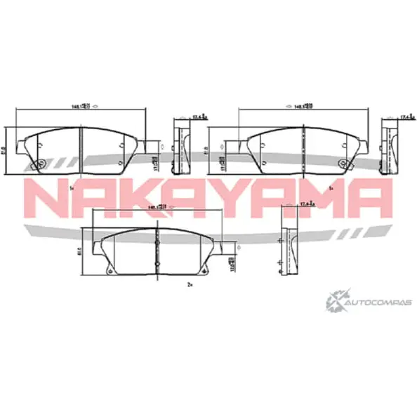Колодки тормозные дисковые передние, комплект NAKAYAMA HP8242NY WSNAE WC HJMN7 1425564060 изображение 0