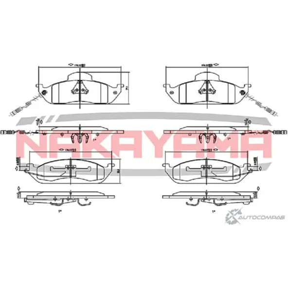Колодки тормозные дисковые передние, комплект NAKAYAMA HP8250NY 1425562327 IW97E FD C2N