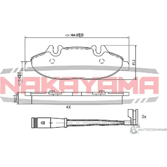 Колодки тормозные дисковые передние, комплект NAKAYAMA 1425562328 3T0B J HP8251NY BHXNE изображение 0