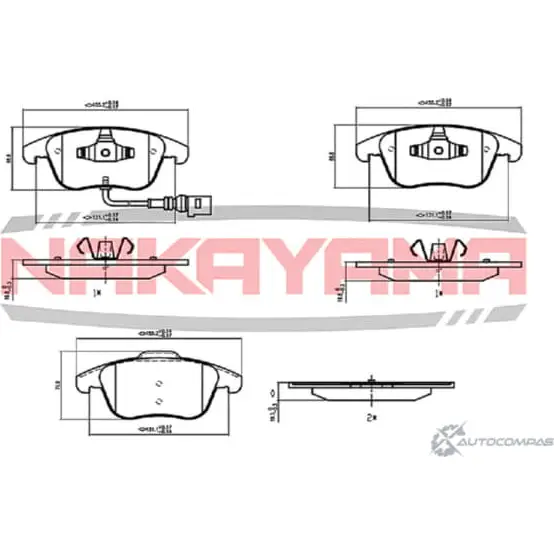 Колодки тормозные передние, дисковые NAKAYAMA PEXFK J7 4596 1420939070 HP8262NY изображение 0