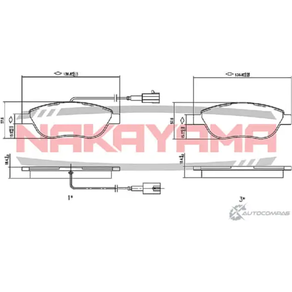 Колодки тормозные дисковые передние, комплект NAKAYAMA HP8272NY 1425562767 B32 QT JWMDE1 изображение 0