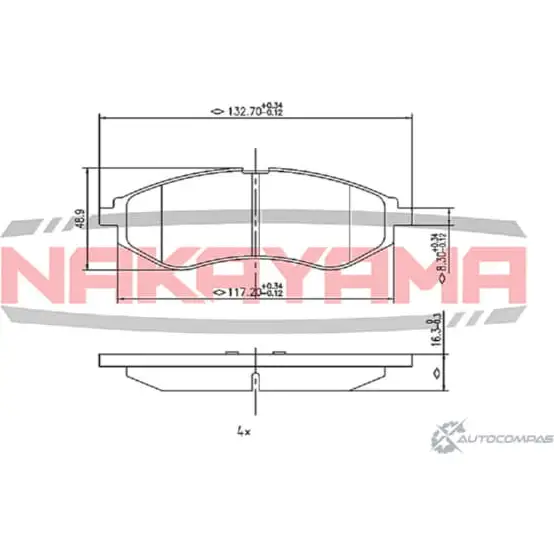 Колодки тормозные дисковые передние, комплект NAKAYAMA HP8276NY A3ESSQ3 1425564065 4 MSAU