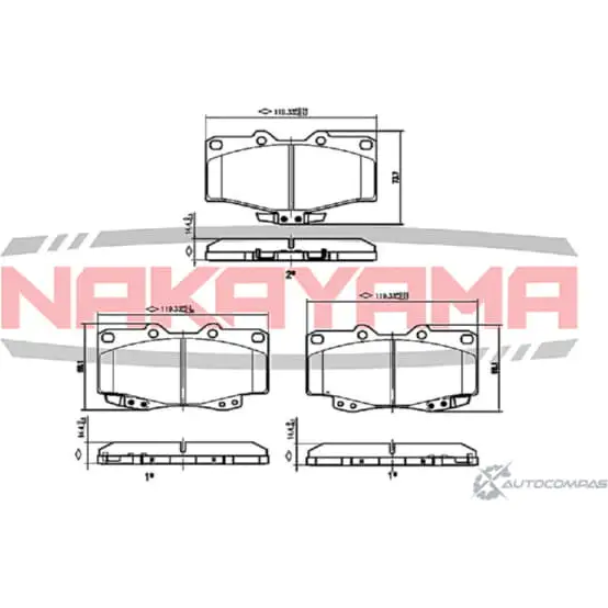 Колодки тормозные передние, дисковые NAKAYAMA XQZ 8OG 1420934481 HP8279NY LB0L7 изображение 0