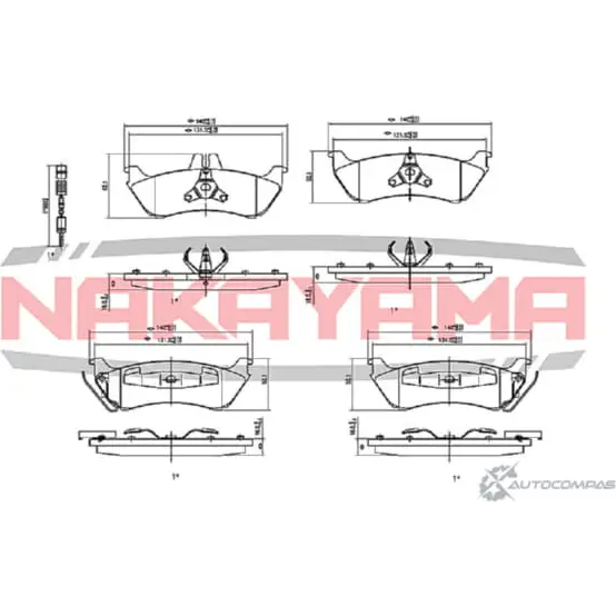 Колодки тормозные дисковые задние, комплект NAKAYAMA 1425562330 HP8283NY LJYQQ2I V7Y4 RC