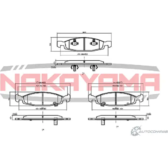 Колодки тормозные дисковые передние, комплект NAKAYAMA HP8288NY FOL6WE 1425561791 WIQ2Y F5 изображение 0