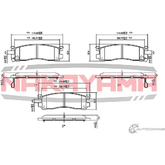 Колодки тормозные дисковые задние, комплект NAKAYAMA HP8296NY 1425567792 I 8BZ93 XUF12 изображение 0