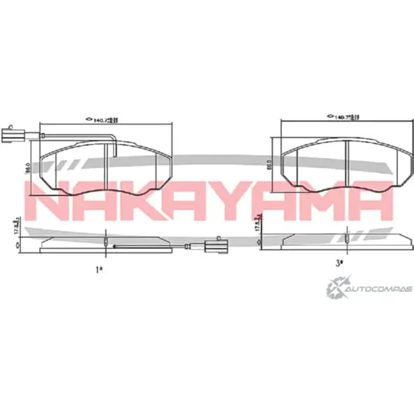 Колодки тормозные дисковые передние, комплект NAKAYAMA 6PY SB 1425562770 HP8297NY RVSBMD изображение 0