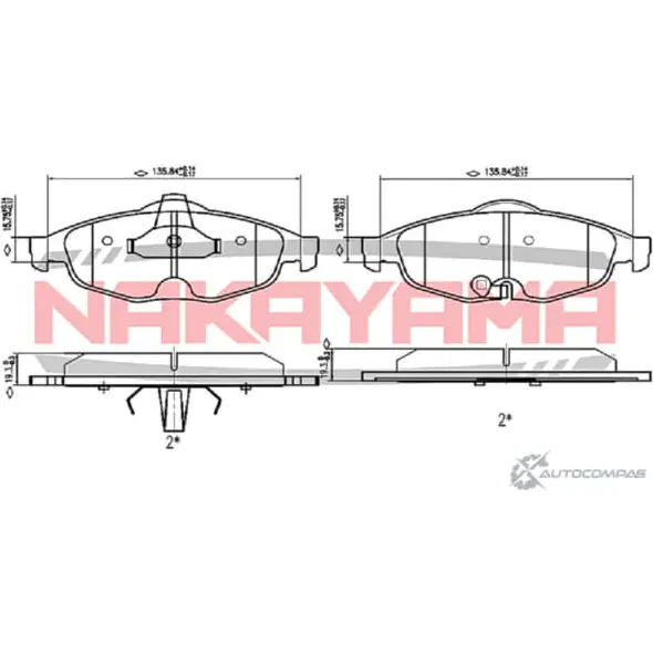 Колодки тормозные дисковые передние, комплект NAKAYAMA QQFD N HP8306NY YZL0U 1425561794