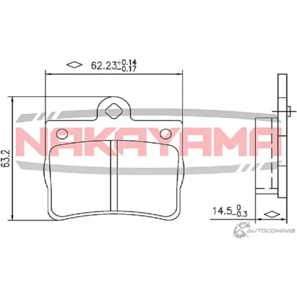 Колодки тормозные дисковые задние, комплект NAKAYAMA HP8338NY 1425562333 J FUAN NFIPF изображение 0