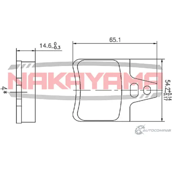 Колодки тормозные дисковые задние, комплект NAKAYAMA RRE0BZZ 1425571186 HP8346NY UH5ND T изображение 0