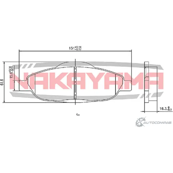 Колодки тормозные дисковые передние, комплект NAKAYAMA HP8357NY SGX2S JCP SK 1425571189