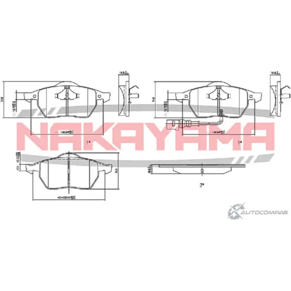 Колодки тормозные дисковые передние, комплект NAKAYAMA Q NSQK 40GSF3Q 1425575136 HP8366NY изображение 0